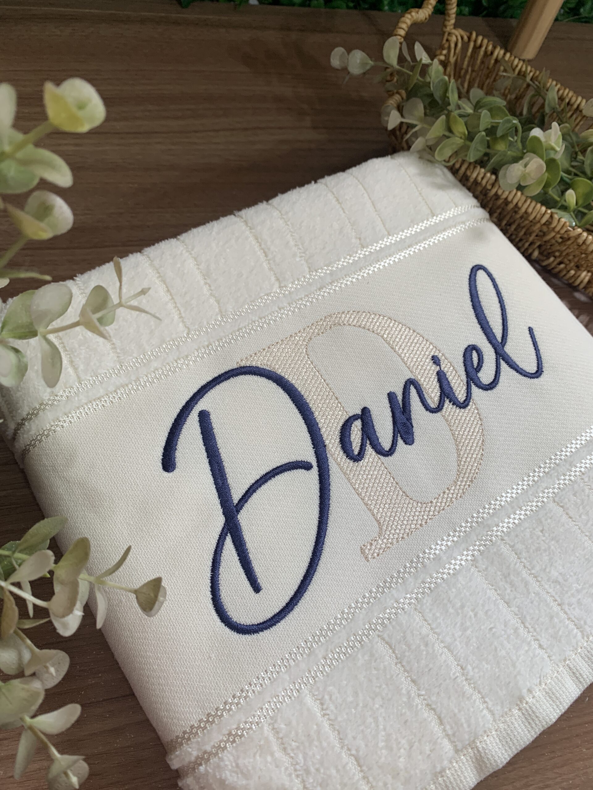 toalha de banho bordada masculina