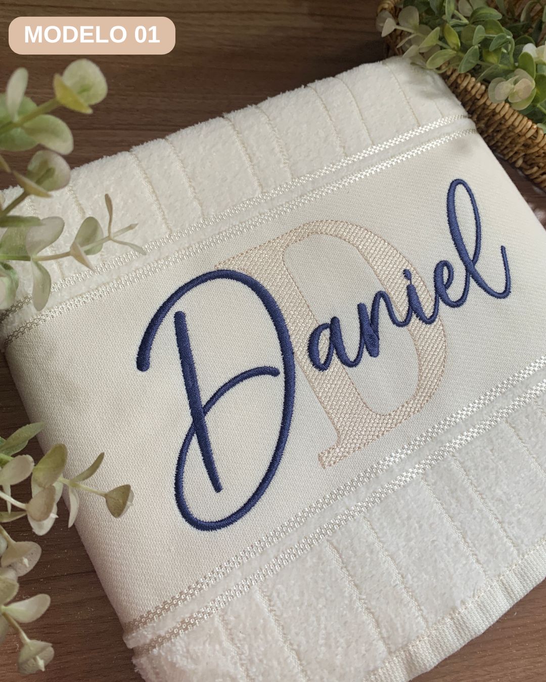 toalha de banho bordada masculina