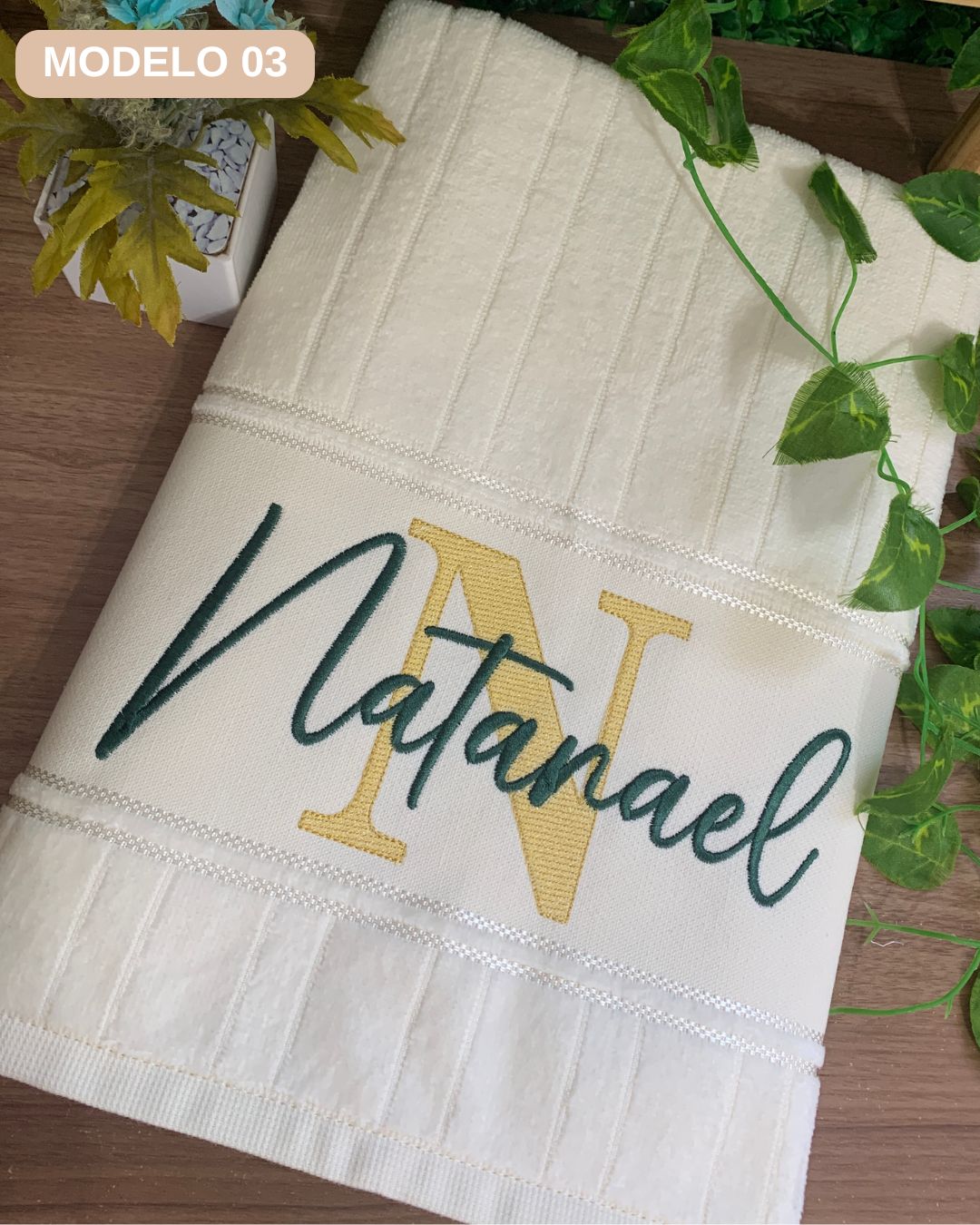 toalha de banho bordada masculina