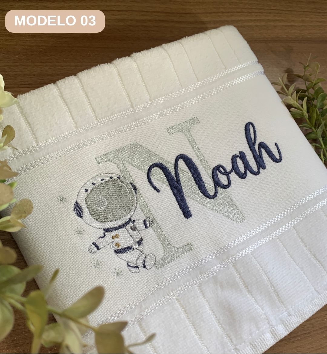 toalha de banho bordada infantil menino