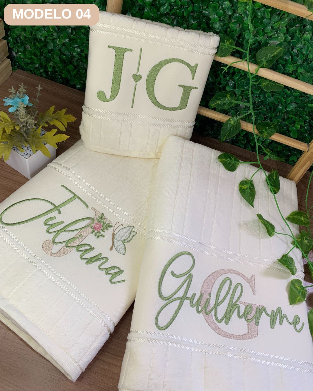jogo toallhas casal bordadas banho e rosto