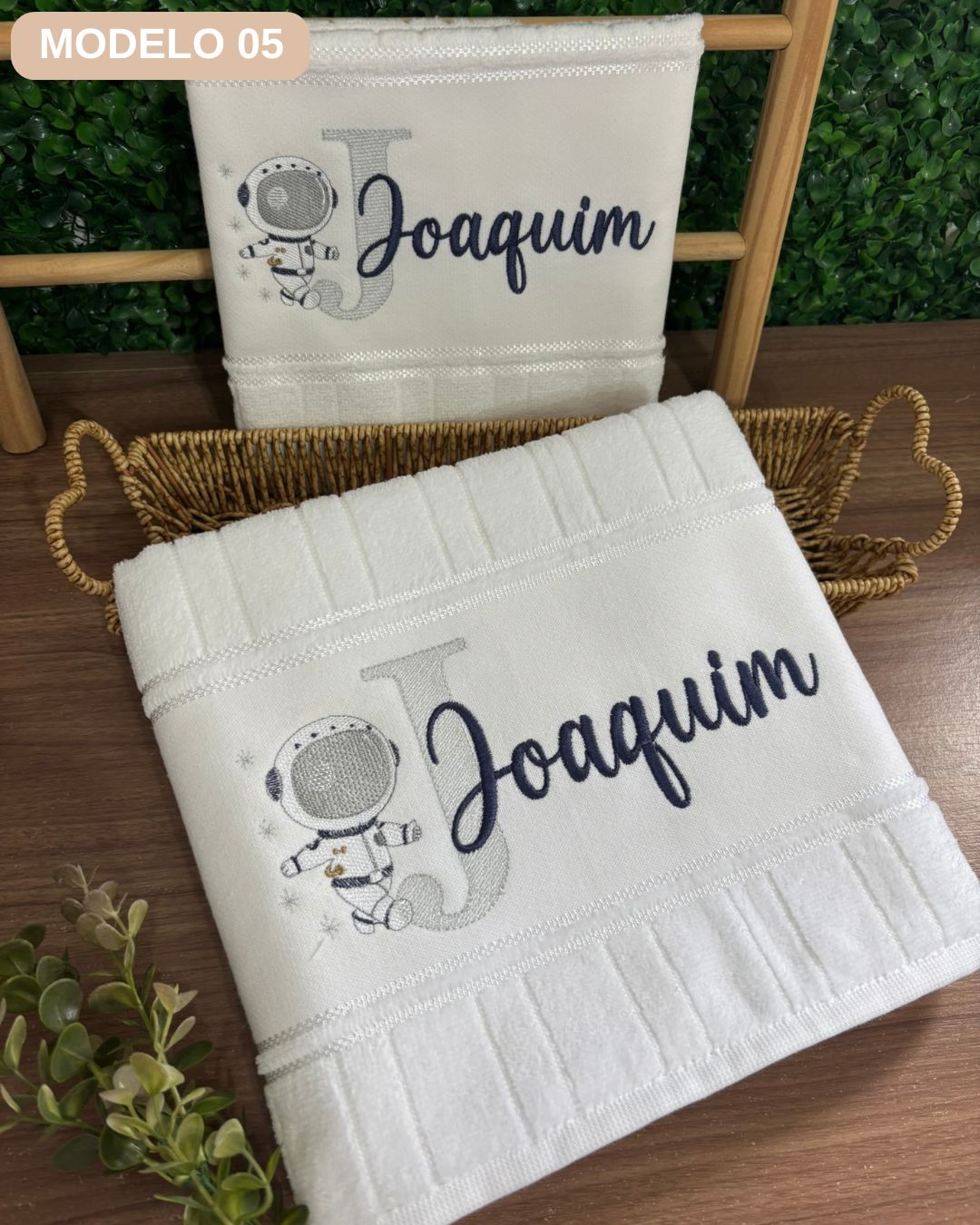 toalha de banho e rosto bordadas infantil menino