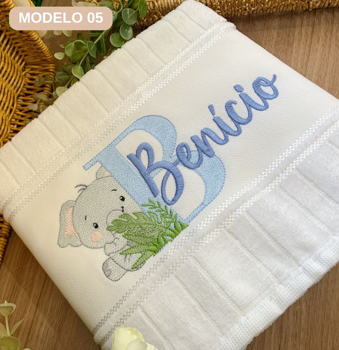 toalha de banho bordada infantil menino