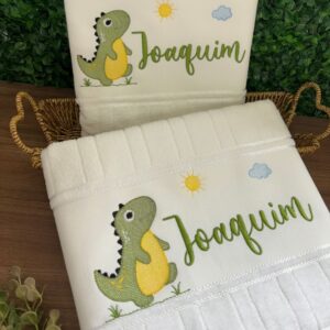 toalha de banho e rosto bordadas infantil menino