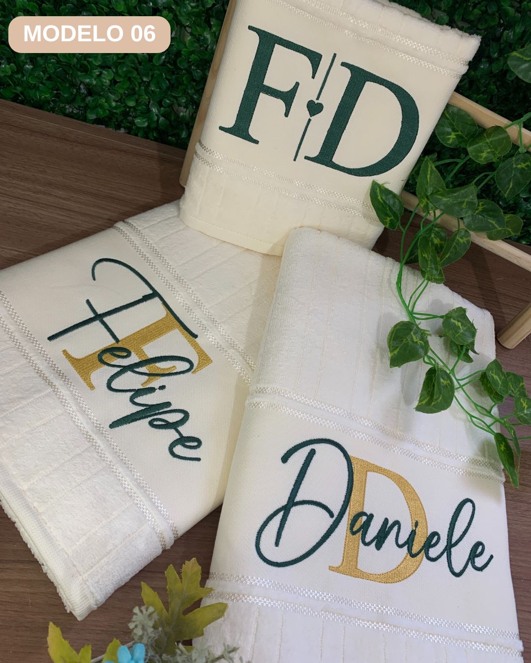 jogo toallhas casal bordadas banho e rosto