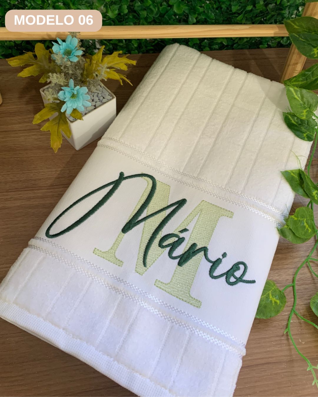 toalha de banho bordada masculina