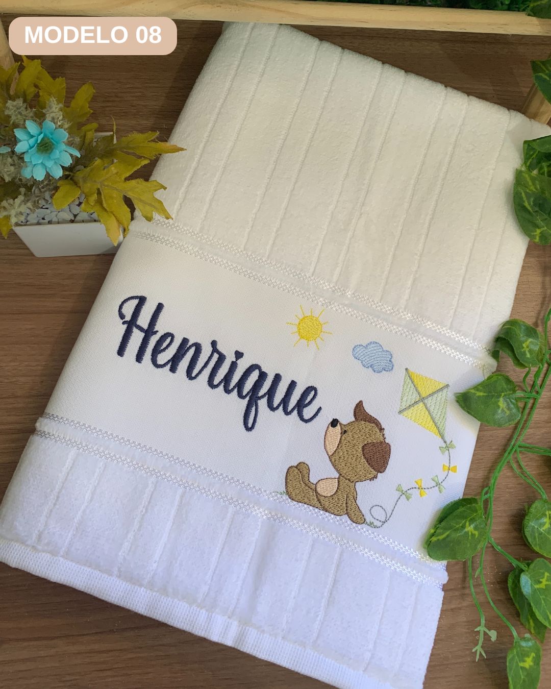 toalha de banho bordada infantil menino