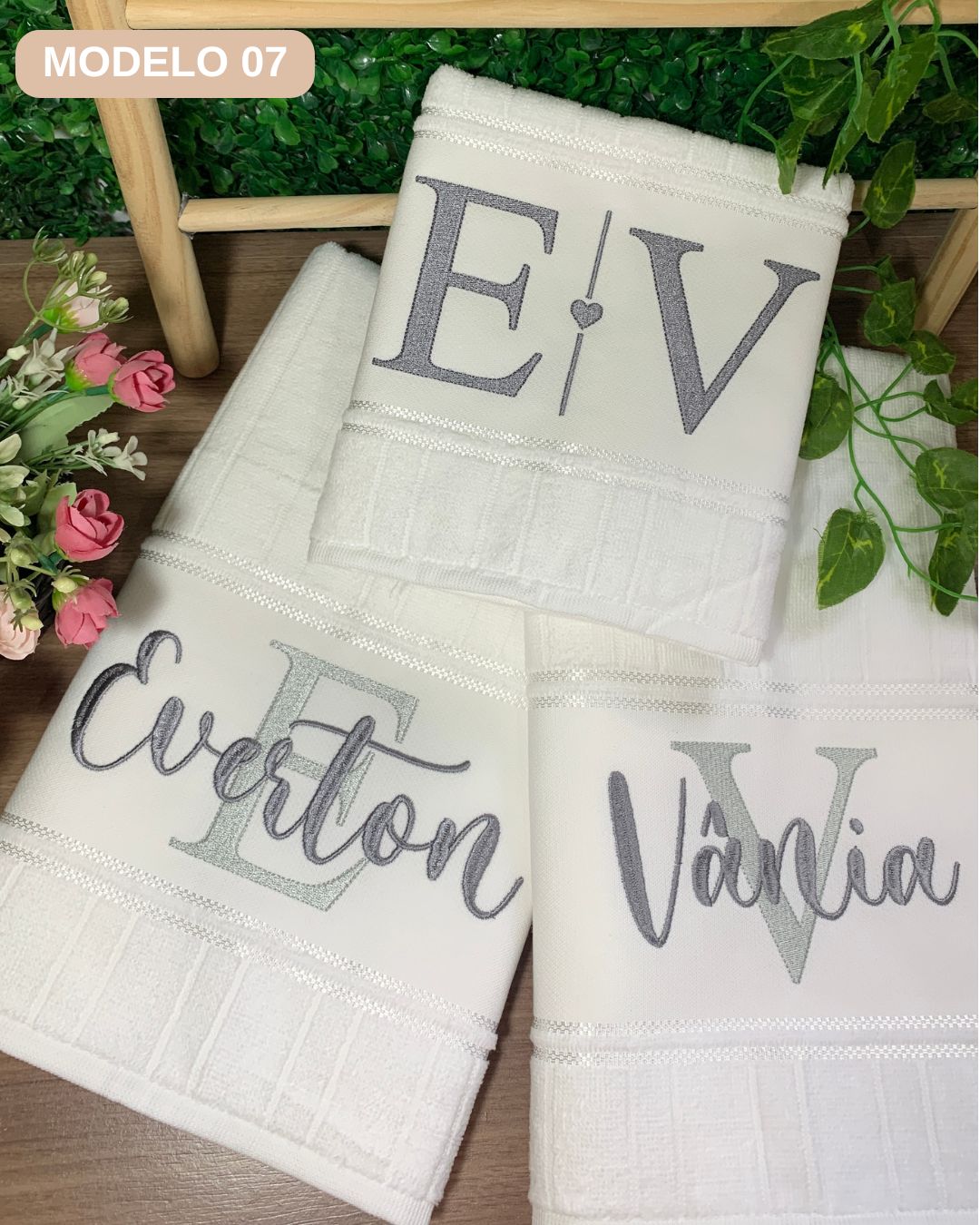 jogo toallhas casal bordadas banho e rosto